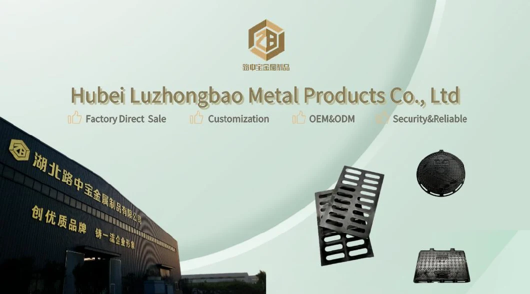 En124 B125-D400 700× 800× 50mm Luzhongbao Customizable Rain Gutter Epoxy Coating Ductile Iron Casting Iron Recessed Manhole Covers