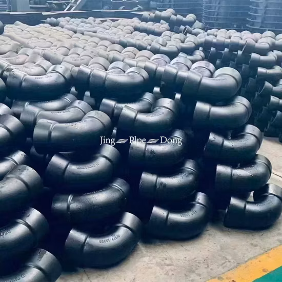 Encaixes de tubo de aço com flange de cotovelo de três vias de ferro fundido